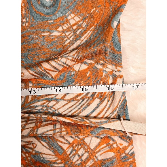 COPY - NWOT The Limited Peacock Print Drape Neck Tie Waist Blouse - Picture 7 of 10